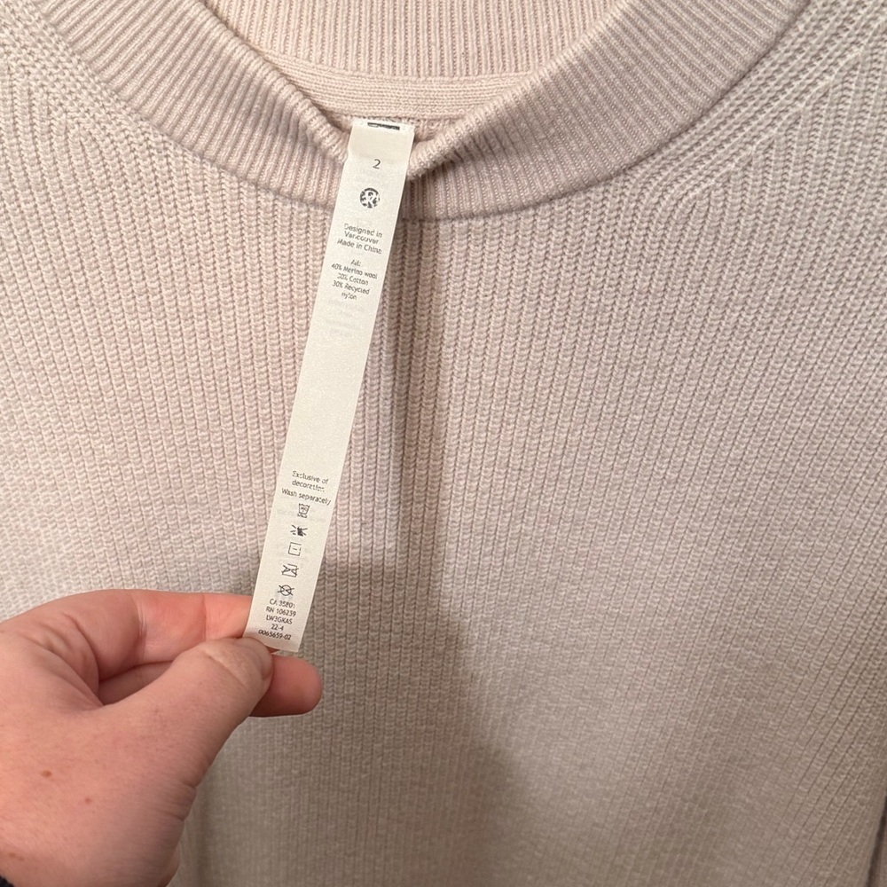 Lululemon Oversized Merino Wool Ribbed Crewneck Sweater - Picture 3 of 3